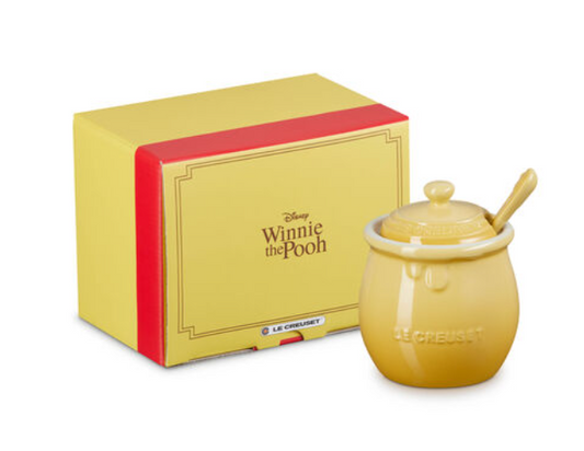 Le Creuset Disney Winnie the Pooh Honey Pot with Spoon Quince Yellow NEW JAPAN