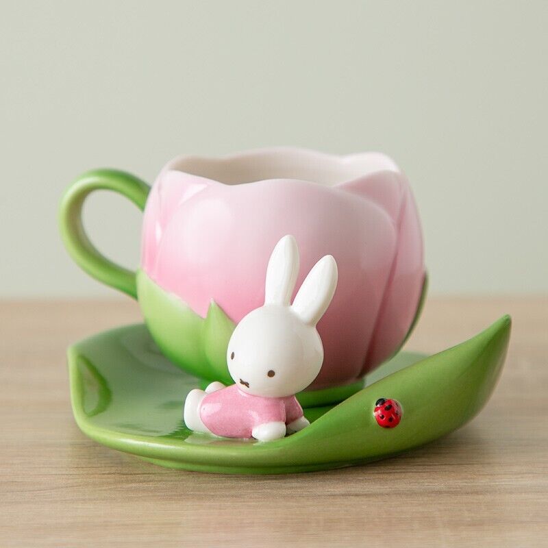 Miffy Flower Tulip Cup & Saicer Porcelain Japan Limited