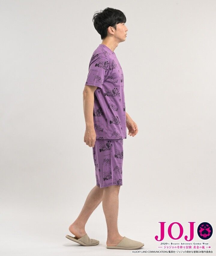 JoJo's Bizarre Adventure Pt.5 Giorno Giovanna Pajamas T-shirt Short Pants Set L