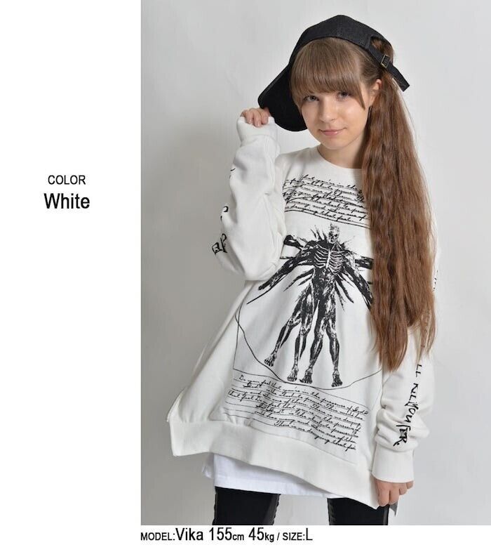 GANTZ O Nurarihyon Vitruvius Sweatshirt White M Size Unisex Japan Cosplay