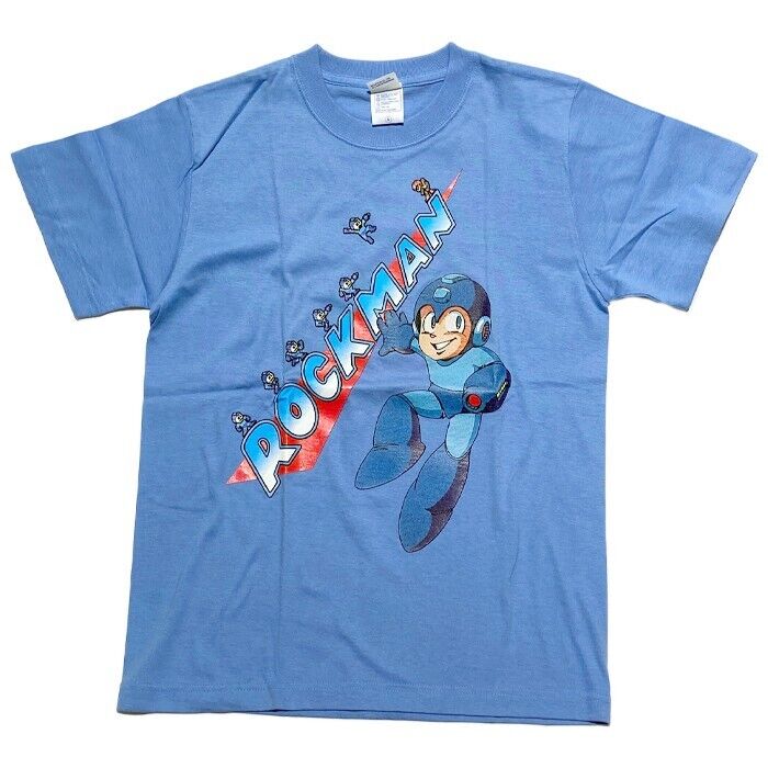 Mega Man Rockman T-shirt Blue XL Size Unisex Capcom Japan Limited