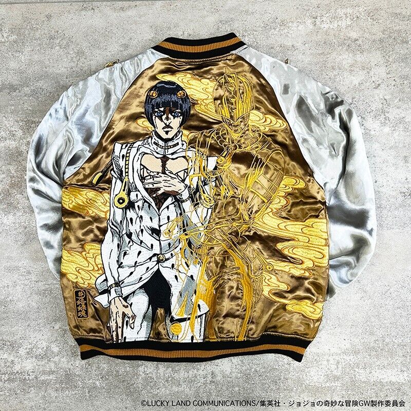 JoJo's Bizarre Adventure Pt.5 Bruno Bucciarati Embroidery Satin Jacket XL Size