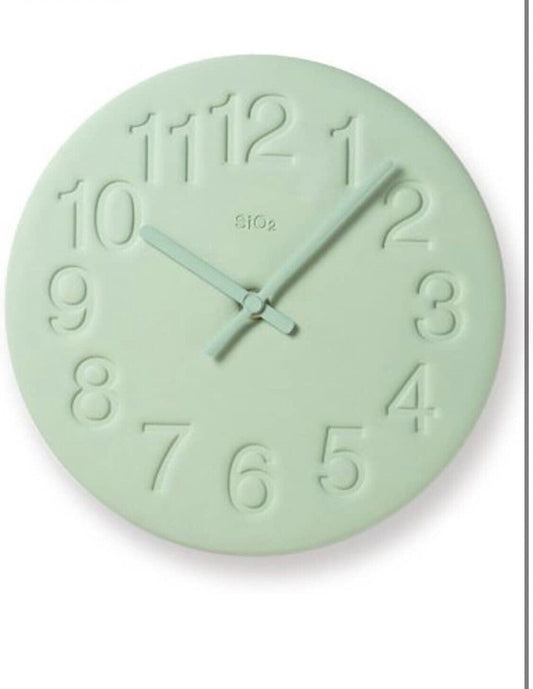 LC11-08 GN Lemnos Wall Clock Analog Green Diatomaceous Earth New