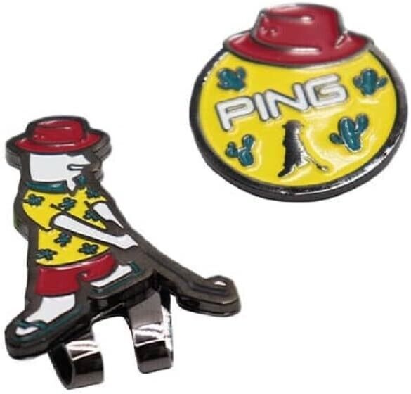 AC-N2301 Ping Golf Mr.Ping Aloha Ball Marker Limited Model Lemon Yellow Magnets