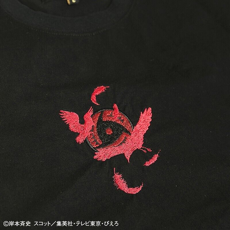 NARUTO Itachi Uchiha T-shirt Embroidery Black XL Size Japan Limited Cosplay