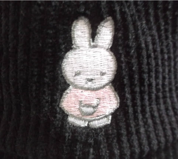 Miffy Cap Ladies Hat Simple Black Hat with applique tomokuni corduroy NEW JP