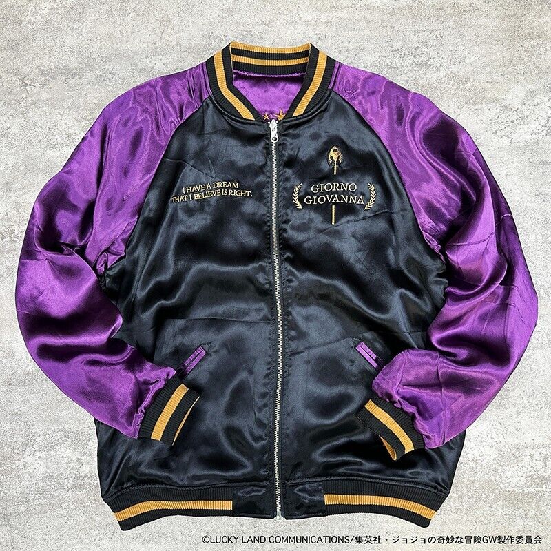 JoJo's Bizarre Adventure Pt.5 Giorno Giovanna Embroidery Satin Jacket XL Size