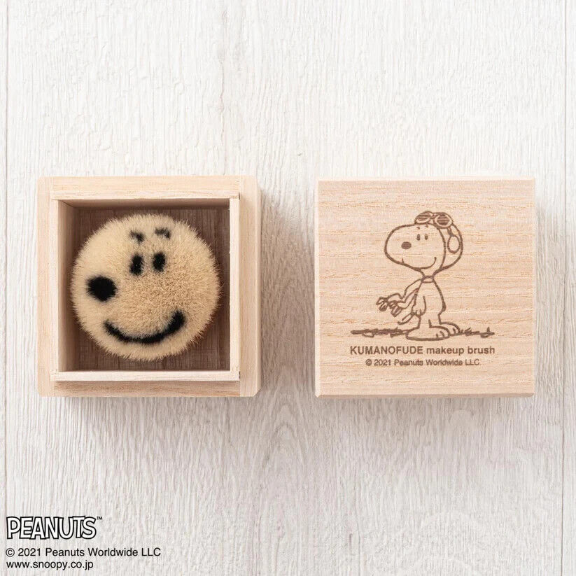 Peanuts Snoopy Makeup Kabuki Face Brush Kumanofude Wooden Japan