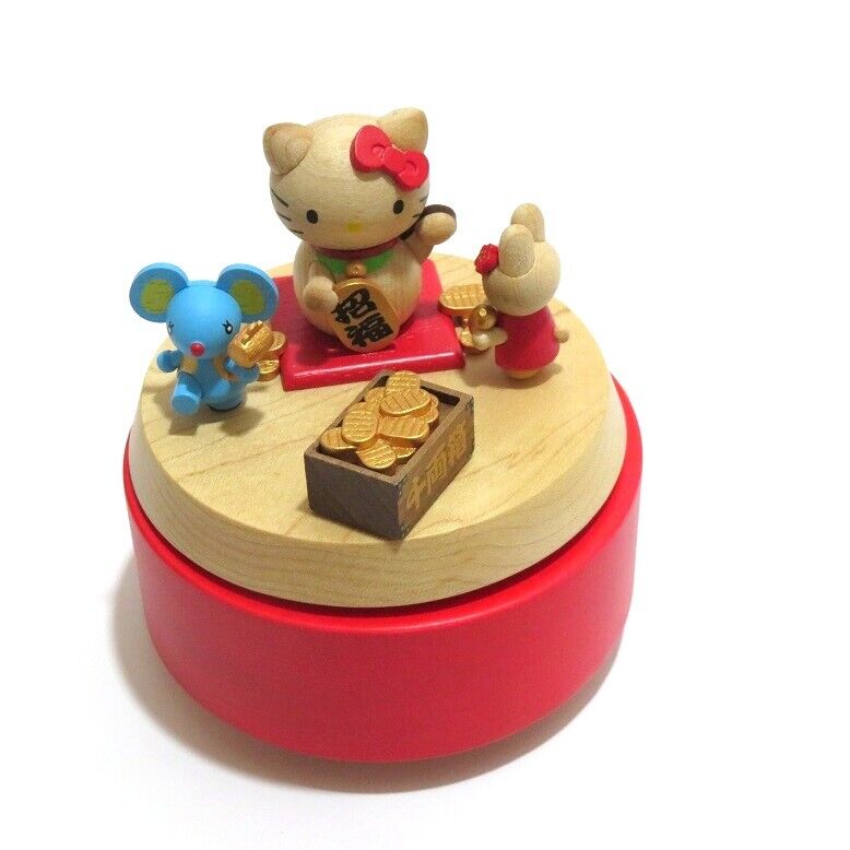 Hello Kitty Lucky Charms Sanrio Wooden Music Box Song: Rose-colored life