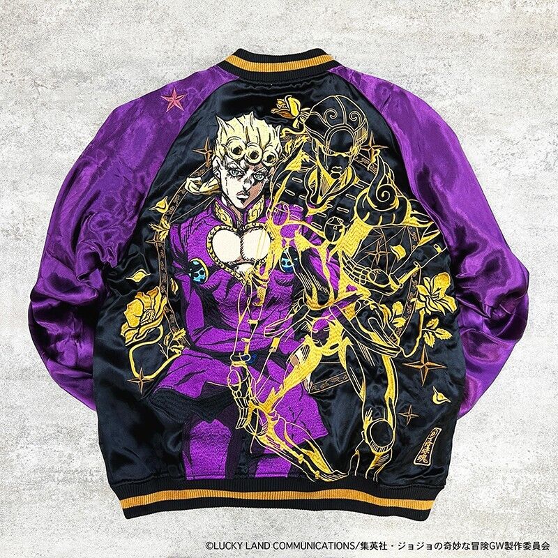 JoJo's Bizarre Adventure Pt.5 Giorno Giovanna Embroidery Satin Jacket XL Size