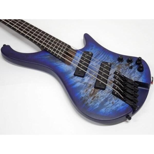 EHB1505MS-PLF Ibanez 5 String Headless Bass Multiscale Pacific Blue Burst Flat