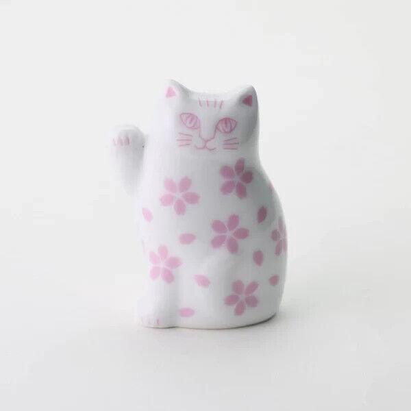 Lisa Larson Manekineko Beckoning Luck Cat Sakura Flower Ceramic H7cm Japan