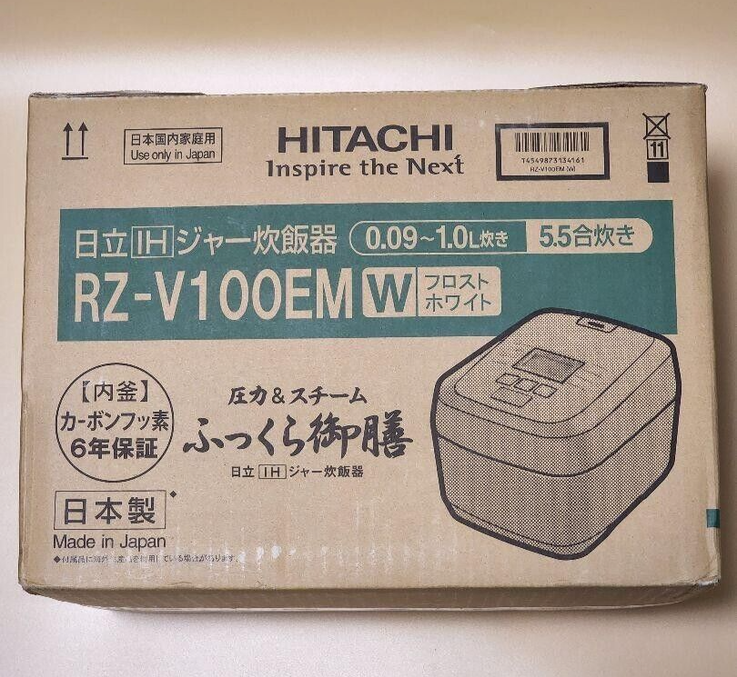 RZ-V100EM HITACHI  White Pressure Steam IH Jar Rice Cooker 5.5 gou 100V Japanese