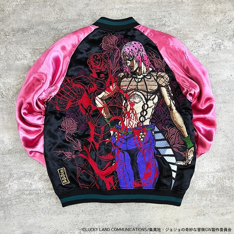 JoJo's Bizarre Adventure Pt.5 Diavolo Embroidery Satin Jacket L Size Sukajan