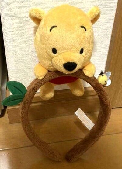 Tokyo Disneyland Winnie the Pooh Headband Ears Plush Doll Japan