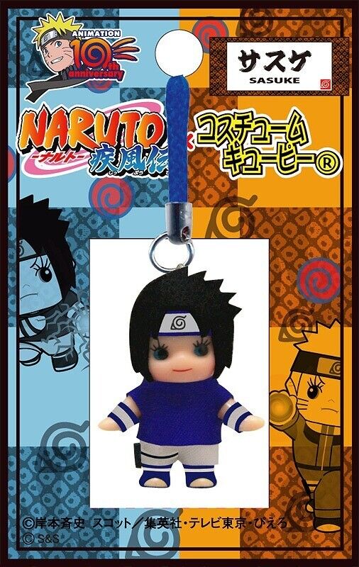 NARUTO 10th Annviersary Sasuke Uchiha Kewpie Mini Figure Key Ring 2012 Japan LTD