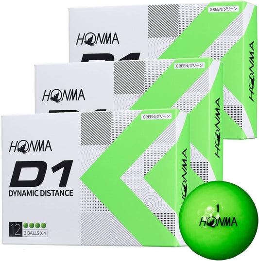 BT2201 HONMA Golf D1 2022 Golf Balls Green 3 Dozen Set 36 Balls New