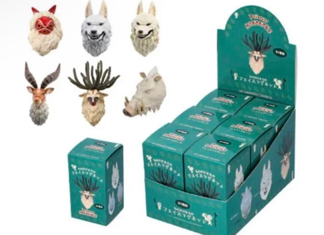 Studio Ghibli Princess Mononoke Face Magnet Box Complete 6Set 25th anniversary