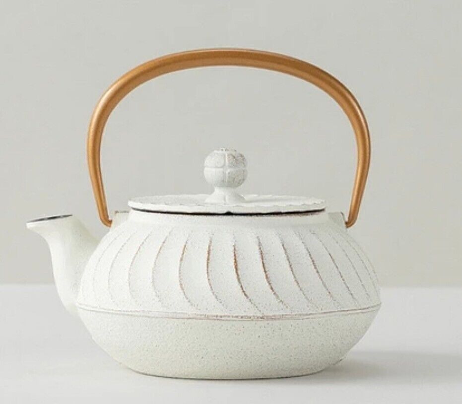 TEAPOT 650ml NANBU TEKKI ( TETUBIN )  IWACHU KYUSU Wave White Japan New