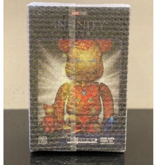 Medicom Toy BE@RBRICK IRON MAN MARK 50 100％ & 400％ set  bearbrick  New Japan