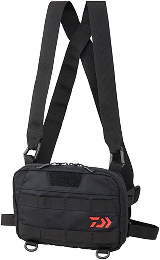 Chest Bag (A) Daiwa Shoulder Nylon Unisex Adult 1.6 x 9.1 x 6.3 inches Black