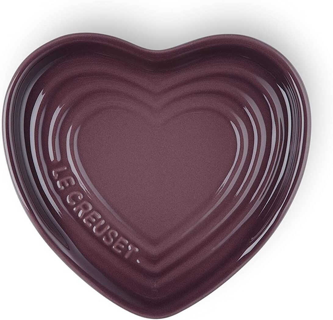 Le Creuset Heart Spoon Rest Plate Fig Stoneware He