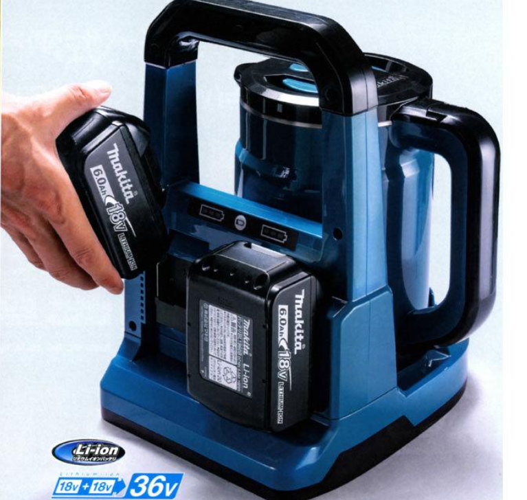 Makita KT360DZ Rechargeable Kettle 0.8L 36V(18V×2) Tool Only Blue Body ONLY