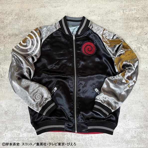 NARUTO Minato Namikaze Satin Jacket Embroidery Sukajan Reversible XL Size