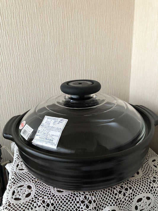 GDN-255-B Hario DONABE Glass Lid Cooking Pot 9go 3000ml Black GDN-255-B