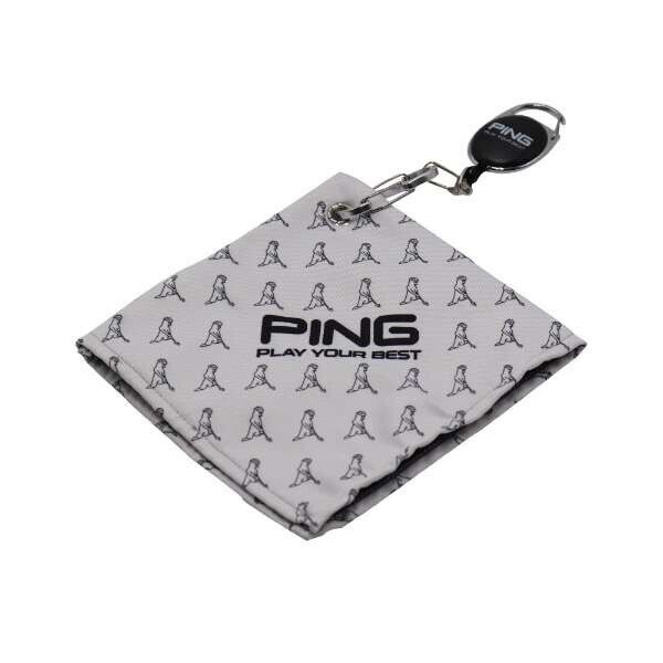 AC-U2307 white Ping JAPAN Golf Sports Microfiber Towel with Reel Japan New