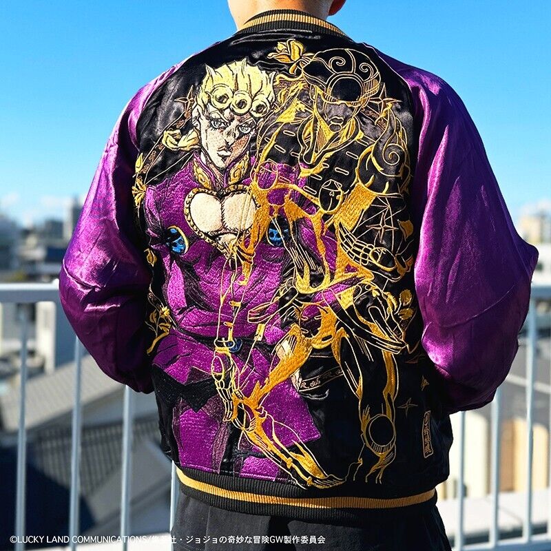 JoJo's Bizarre Adventure Pt.5 Giorno Giovanna Embroidery Satin Jacket XL Size