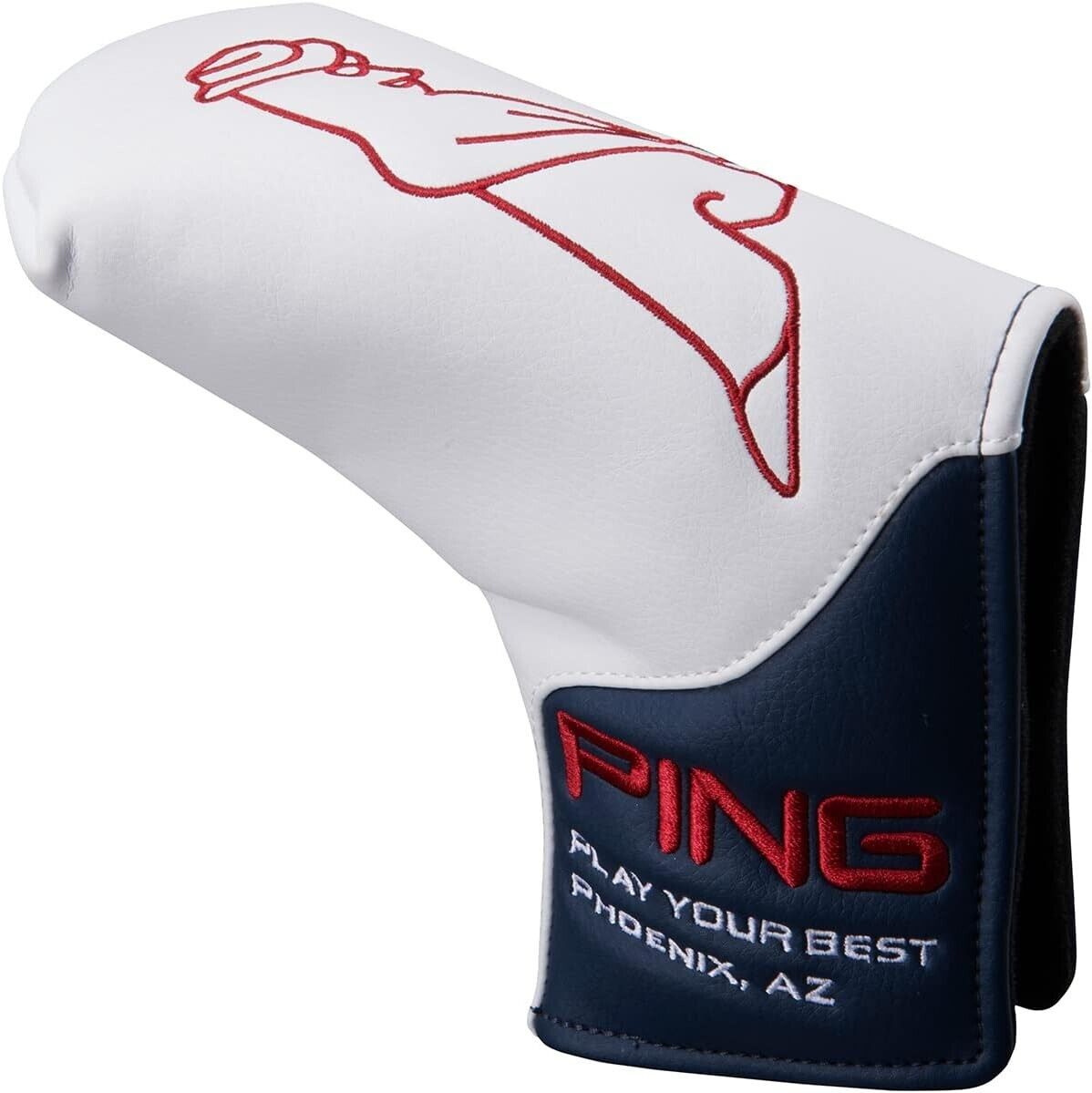 HC-U2302 White Ping Design Blade Putter Club Head Cover Japan New