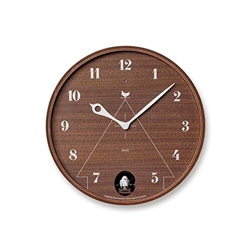 LC17-14 Lemnos BW Lemnos Wall Clock Analog Cool Wooden Frame Brown Kapan New