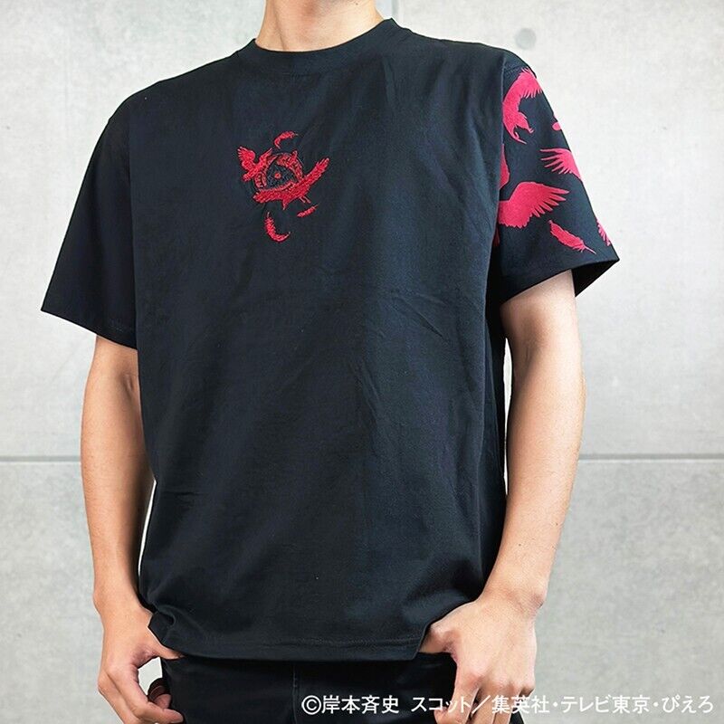 NARUTO Itachi Uchiha T-shirt Embroidery Black XL Size Japan Limited Cosplay