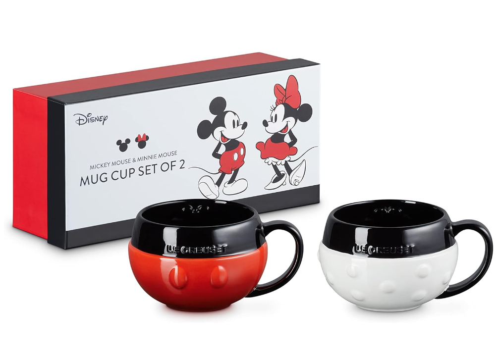 Le Creuset Disney Mickey Mouse Minnie Mouse Mug Cup set of 2 380ml JAPAN NEW