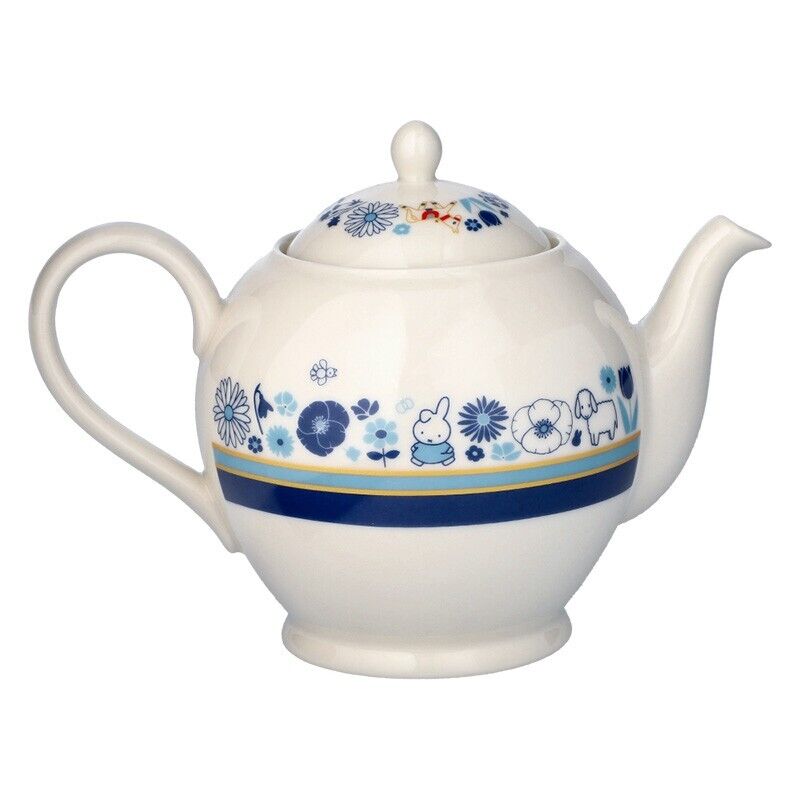 Miffy Tea Pot Blue Flower Porcelain Japan Limited