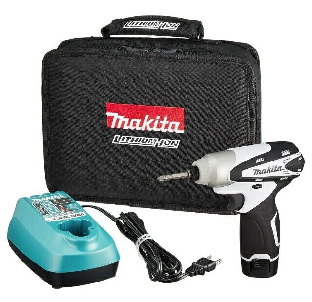 TD090DWSPW Makita 10.8V White Rechargeable Impact Driver Kit 100V Charger New