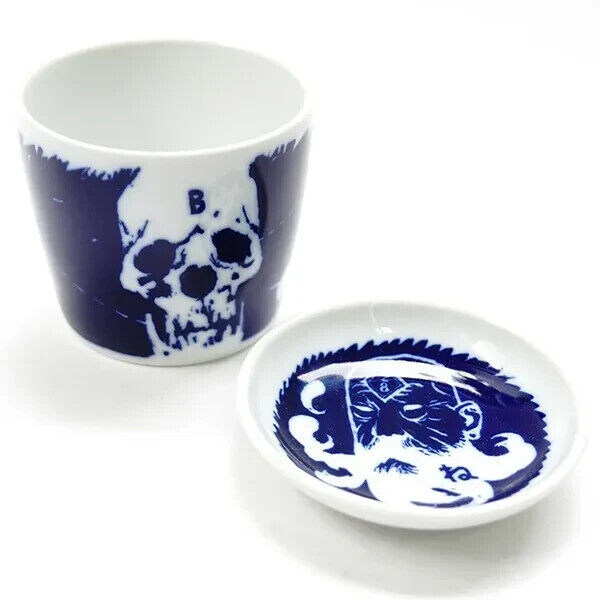 Katsuya Terada Soba Choko Cup & Mini Plate Set Porcelain Hasami Ware Japan