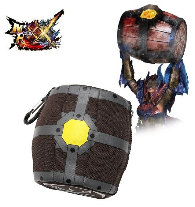 Monster Hunter XX Alchemy Style Barrel Pouch Case Bag w/ Carabiner Capcom Japan