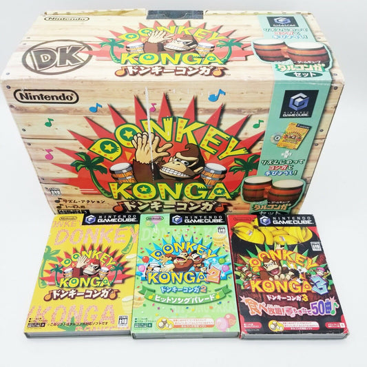 Donkey Konga 1 2 3 Lot Talconga Controller Set Nintendo GameCube Japan