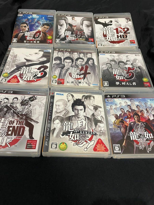 Lot 9 Yakuza PlayStation 3 / 0 1&2 3 4 5 etc Ryu Ga Gotoku Set SEGA Japanese PS3