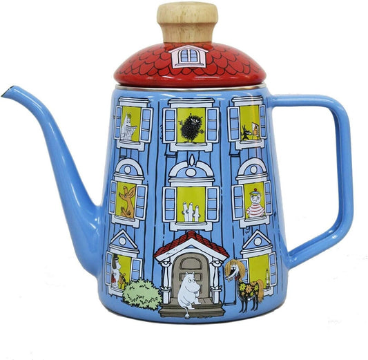 MOH-1.0DP Fuji Horo Enamel Drip Pot 1.0L Moomin House Blue Japan New