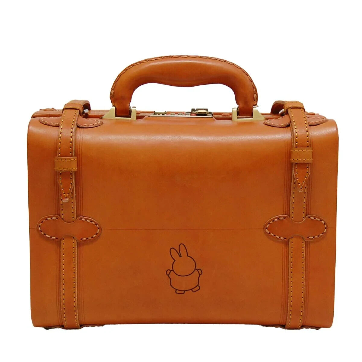 Miffy Mini Trunk 2way Shoulder Bag 12inch Camel Leather Japan Limited