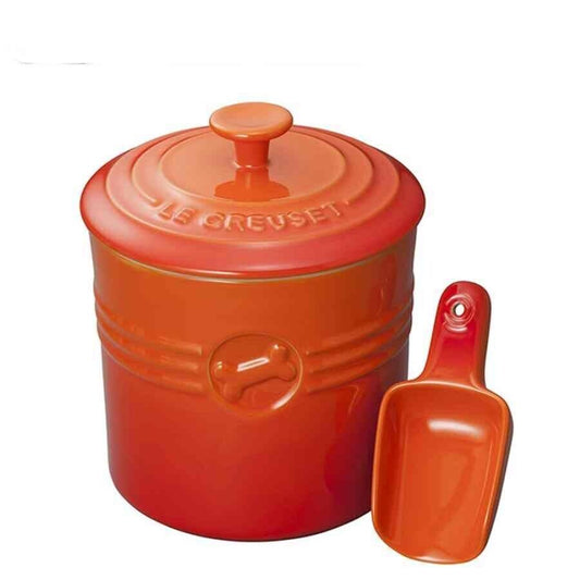 New Le Creuset Food Container Pet Food Container (with Scoop) Dog Cat Orange