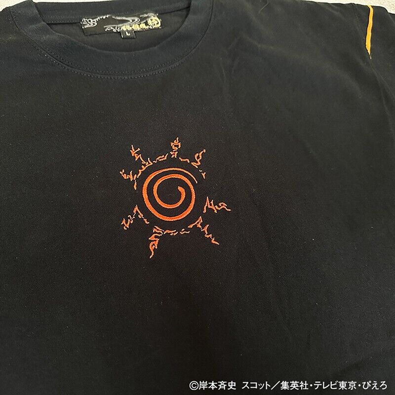 NARUTO Uzumaki Kurama T-shirt Embroidery Black XL Size Japan Limited Cosplay