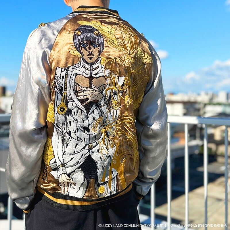 JoJo's Bizarre Adventure Pt.5 Bruno Bucciarati Embroidery Satin Jacket XL Size