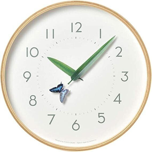 SUR18-16 Lemnos wall clock AGEHA perch analog Diameter 25.4 x Depth 4.8cm New