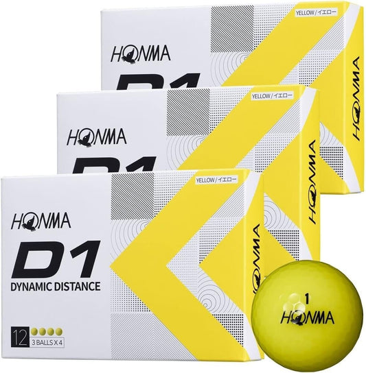 BT2201 HONMA Golf Balls D1 2022 Yellow 3 Dozen Set 36 Balls Japan New