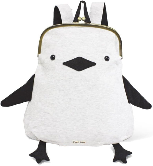 Long-tailed Tit Cute White Bird Plush Backpack Metal Clasp Adult Size Japan