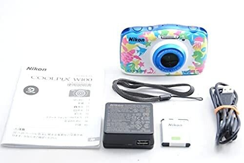 W100MR Nikon COOLPIX Waterproof Digital Camera Marine ver Japan USED